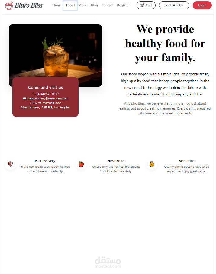 BistroBliss - نظام متكامل لإدارة وتصفح المطاعم (Laravel 12 & React.js)