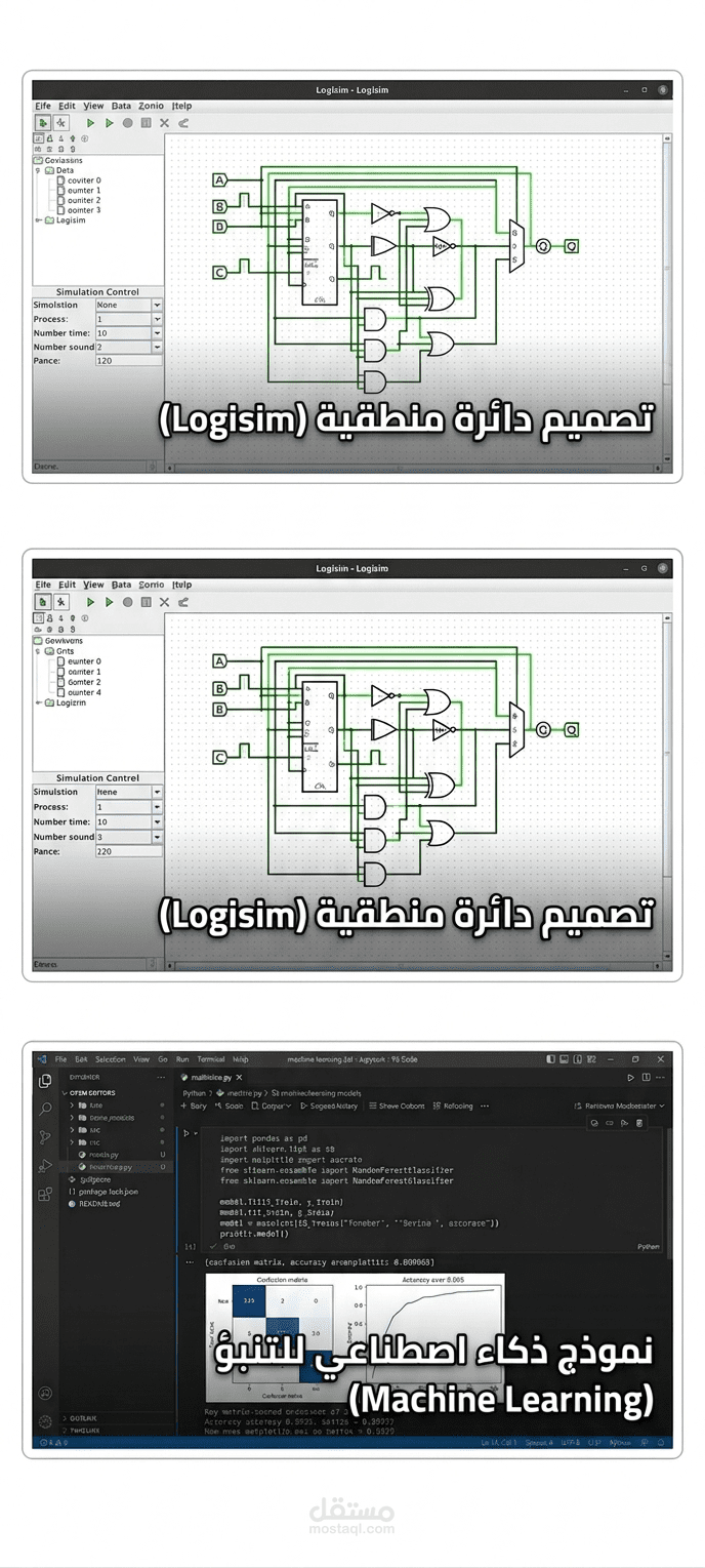 تصميم ومحاكاة دائرة منطقية متكاملة باستخدام Logisim