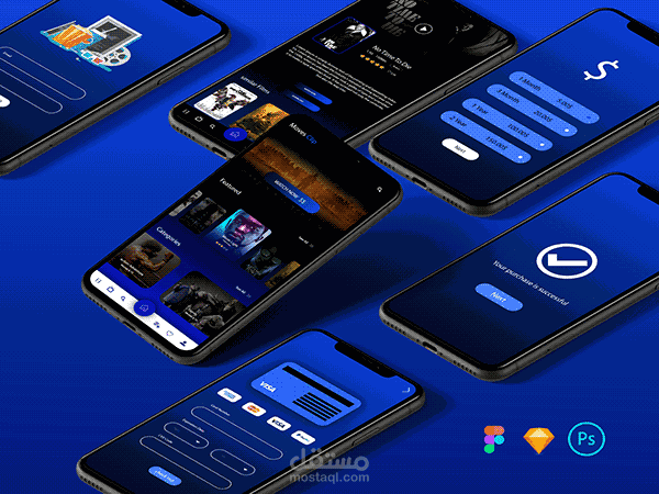 تصميم واجهة تطبيق عرض افلام ui