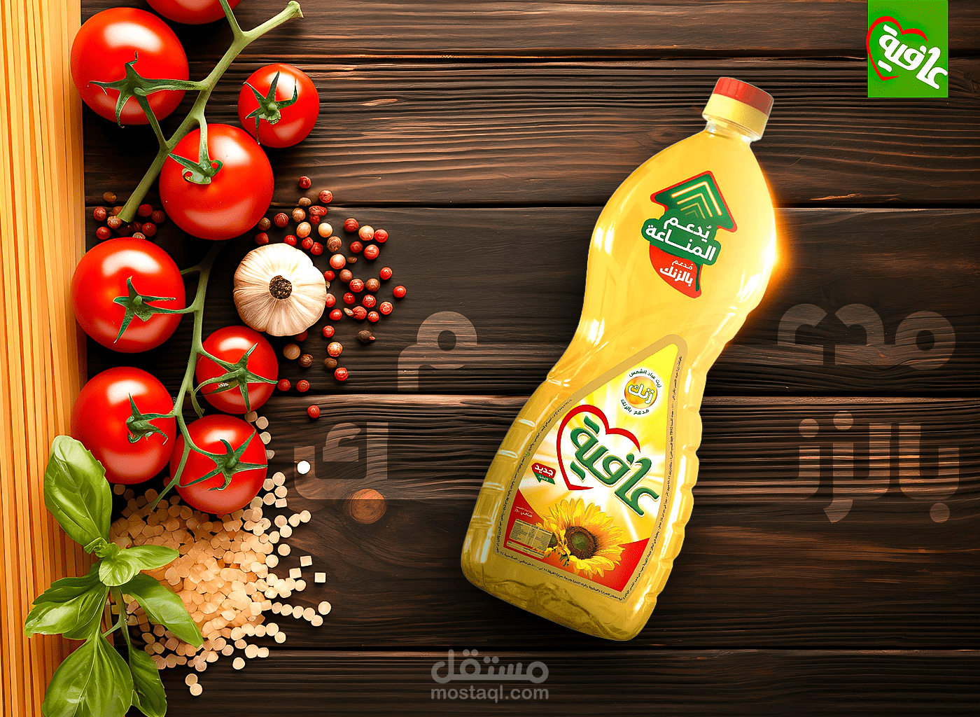 تصميم منتج زيت عافيه