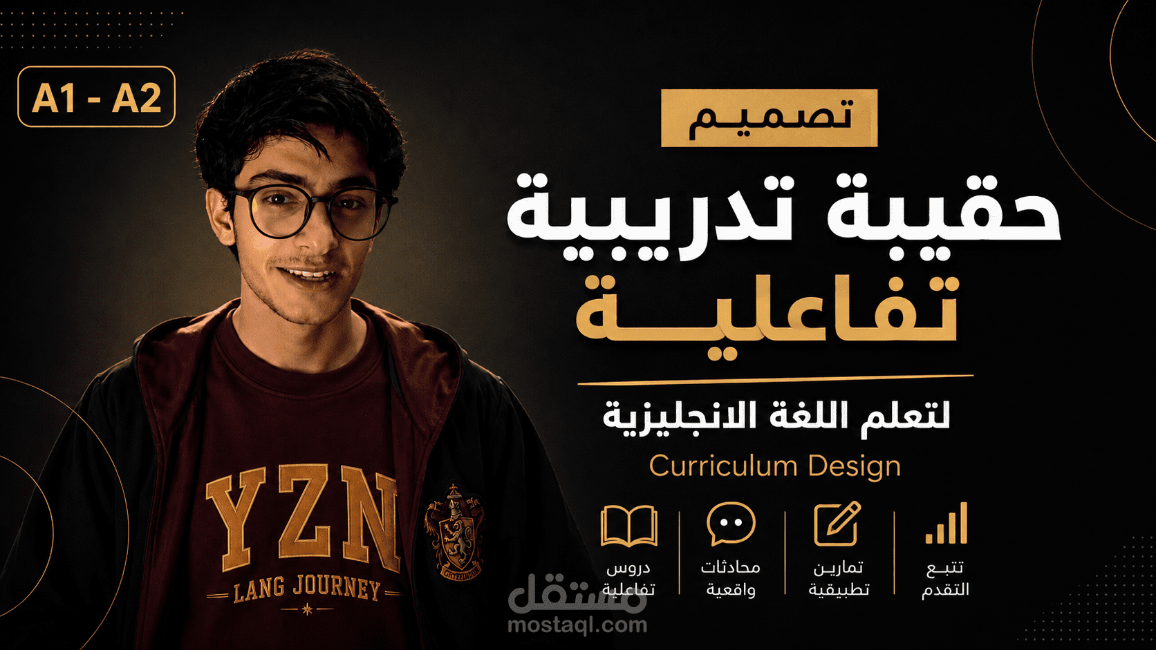 تصميم حقيبة تدريبية تفاعلية لتعلم اللغة الانجليزية (مستوى A1 - A2) | Curriculum Design