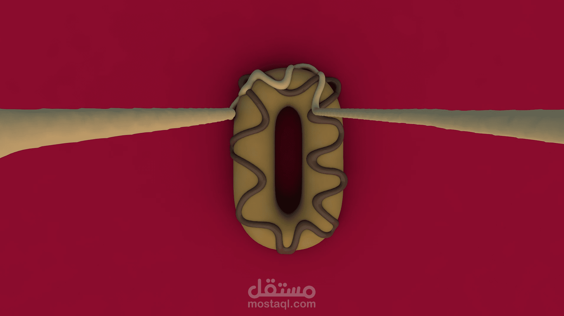 Animation The chocolate falls on the cake - Cinema 4D