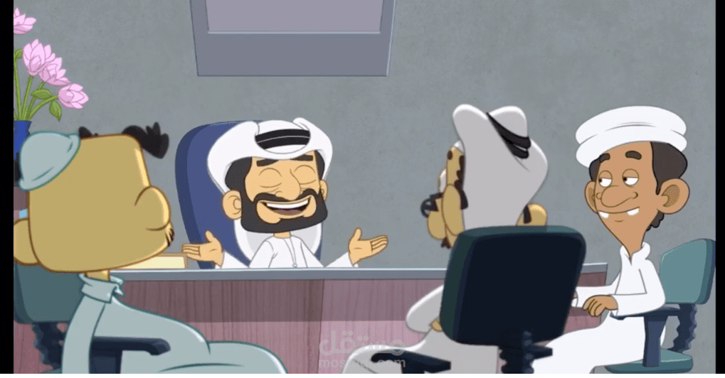 مع شعبية الكرتون - شخصية موظف البنك