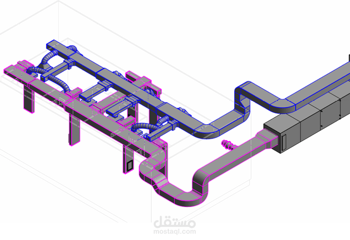 تصميم نظام تكييف وتهوية (HVAC) لـ [مصنع ادوية] باستخدام Revit
