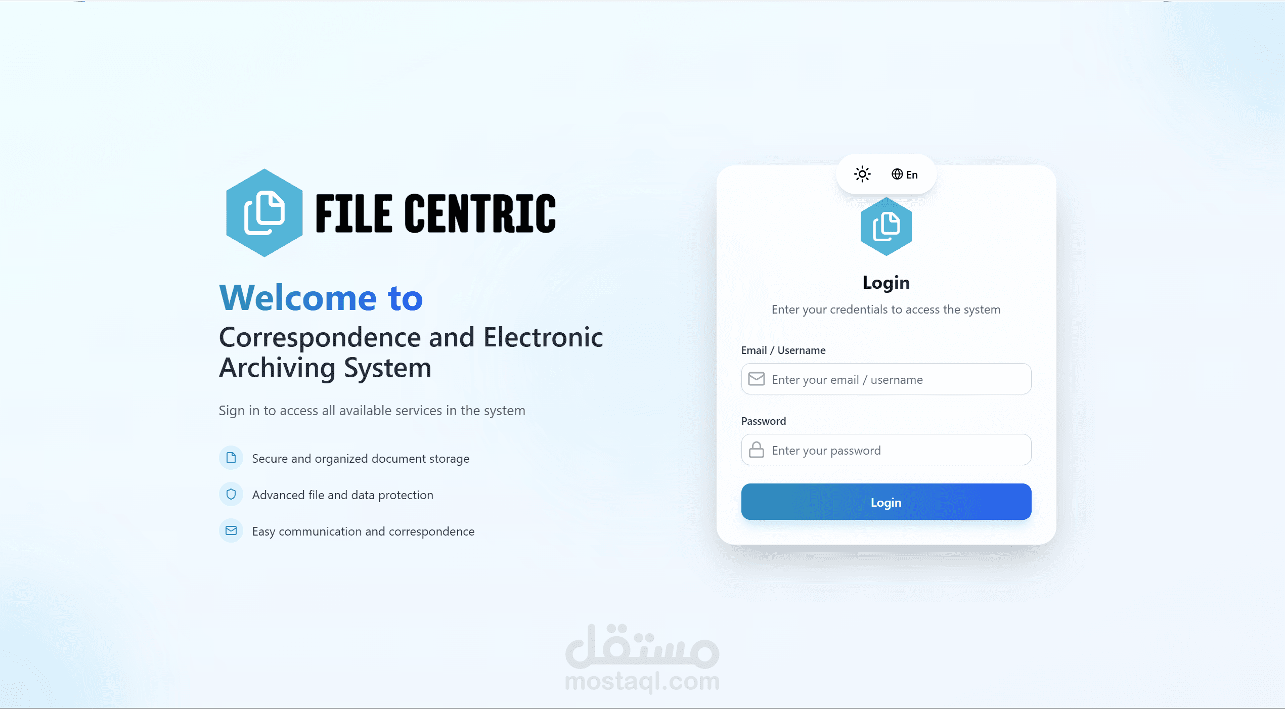 File Centric – Enterprise Correspondence & Electronic Archiving System