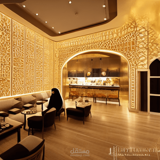 تصميم مقهى سعودي عصري بالذكاء الاصطناعي