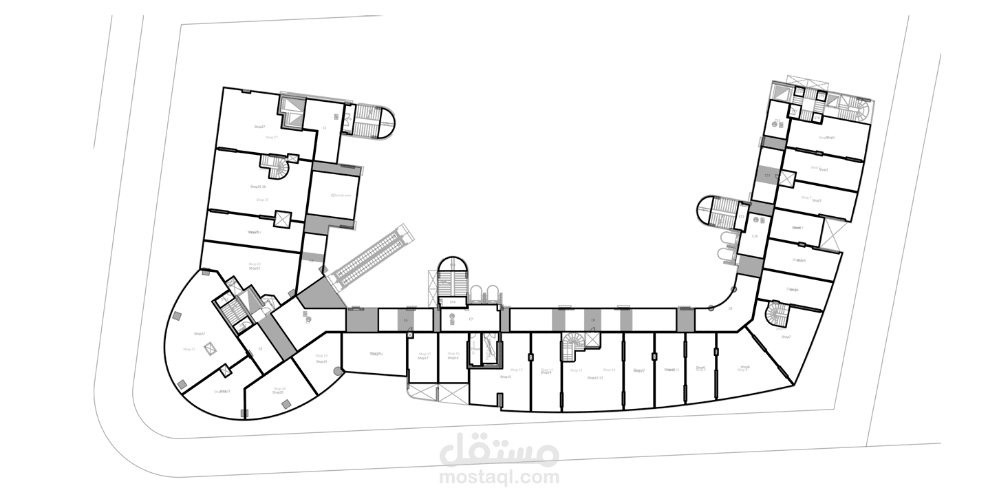 تصميم اضاءة طابق من Mall