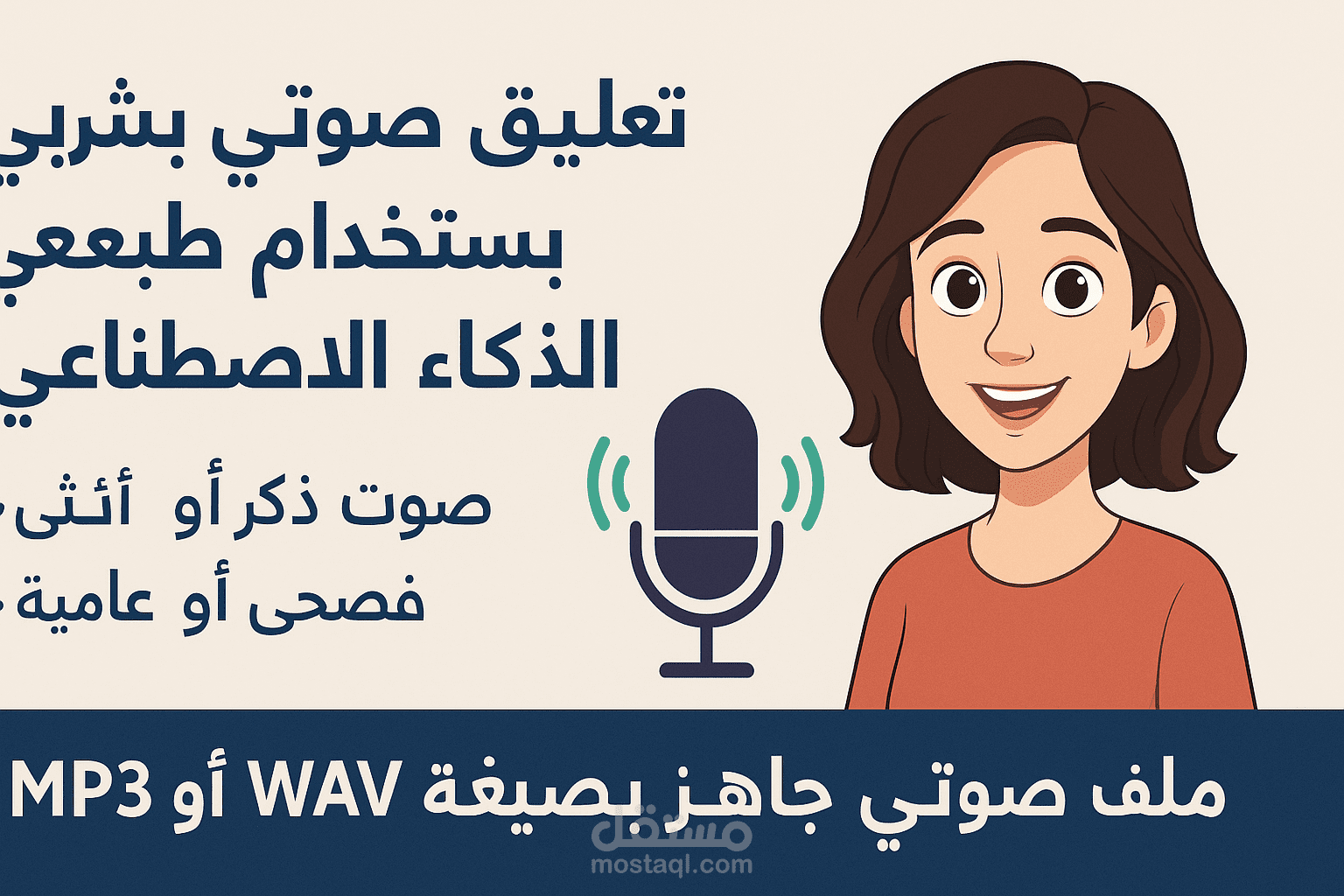تعليق صوتي بشري طبيعي باستخدام الذكاء الاصطناعي (فصحى أو عامية)