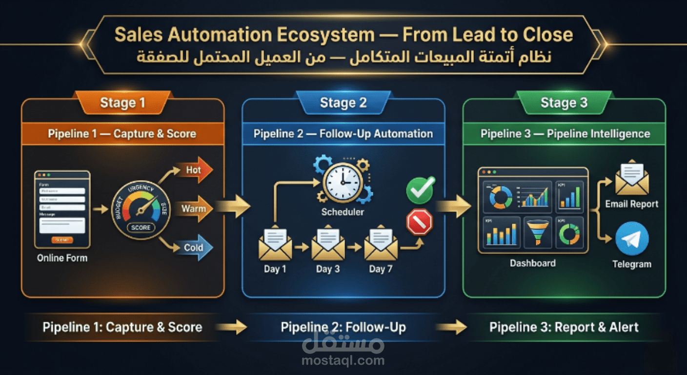 نظام المتابعة التلقائية الذكية وصيد الصفقات (Automated Lead Nurturing)"