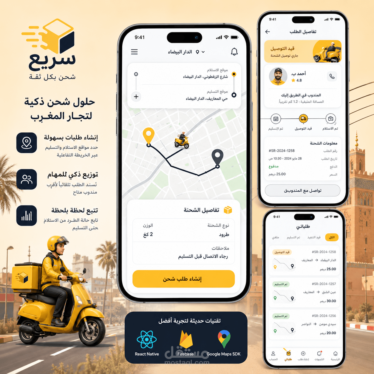 تطبيق Medina Express - منصة لتنظيم وتوصيل الشحنات والطرود