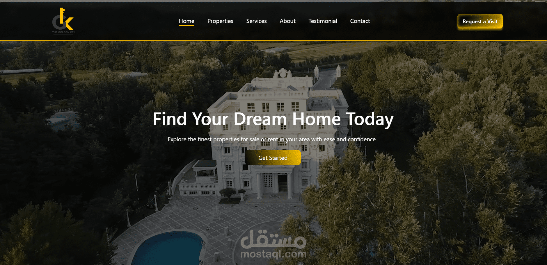 موقع عقارات حديث مع نظام بحث وفلترة متقدم