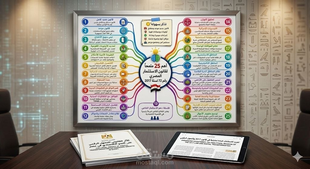 قراءة تحليلية لأهم ملامح قانون الاستثمار المصري رقم 72 لسنة 2017