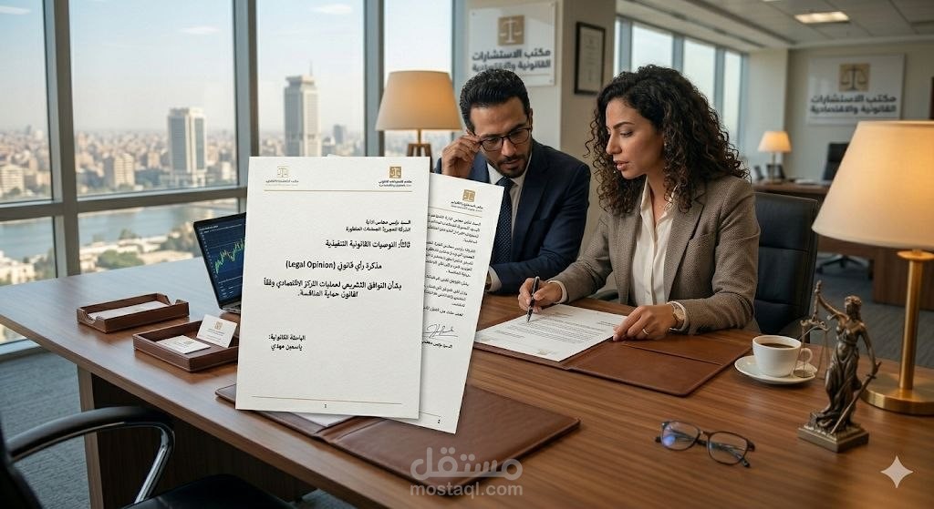 مذكرة رأي قانوني بشأن التوافق مع تشريعات حماية المنافسة ومنع الممارسات الاحتكارية