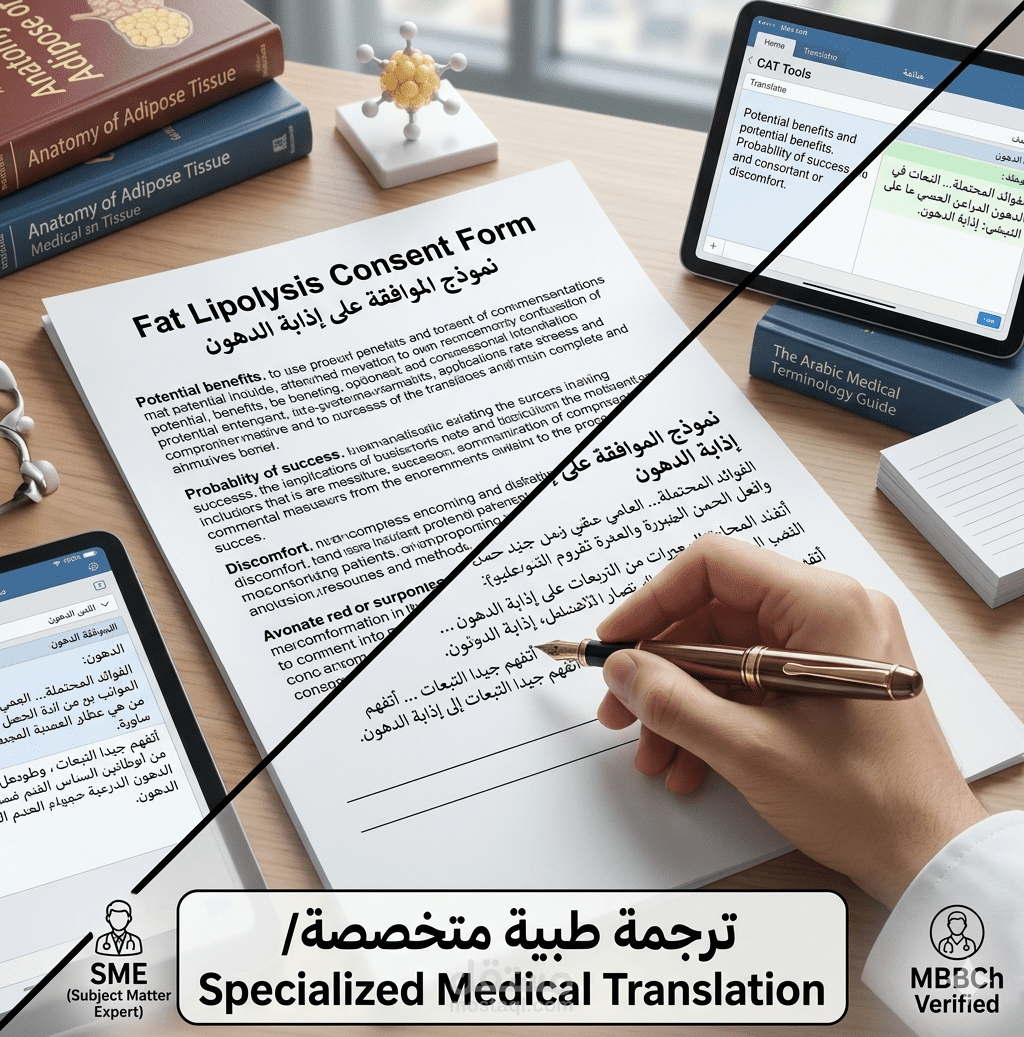 ترجمة متخصصة لنماذج الموافقة الطبية (Consent Forms) - إنجليزية/عربية.