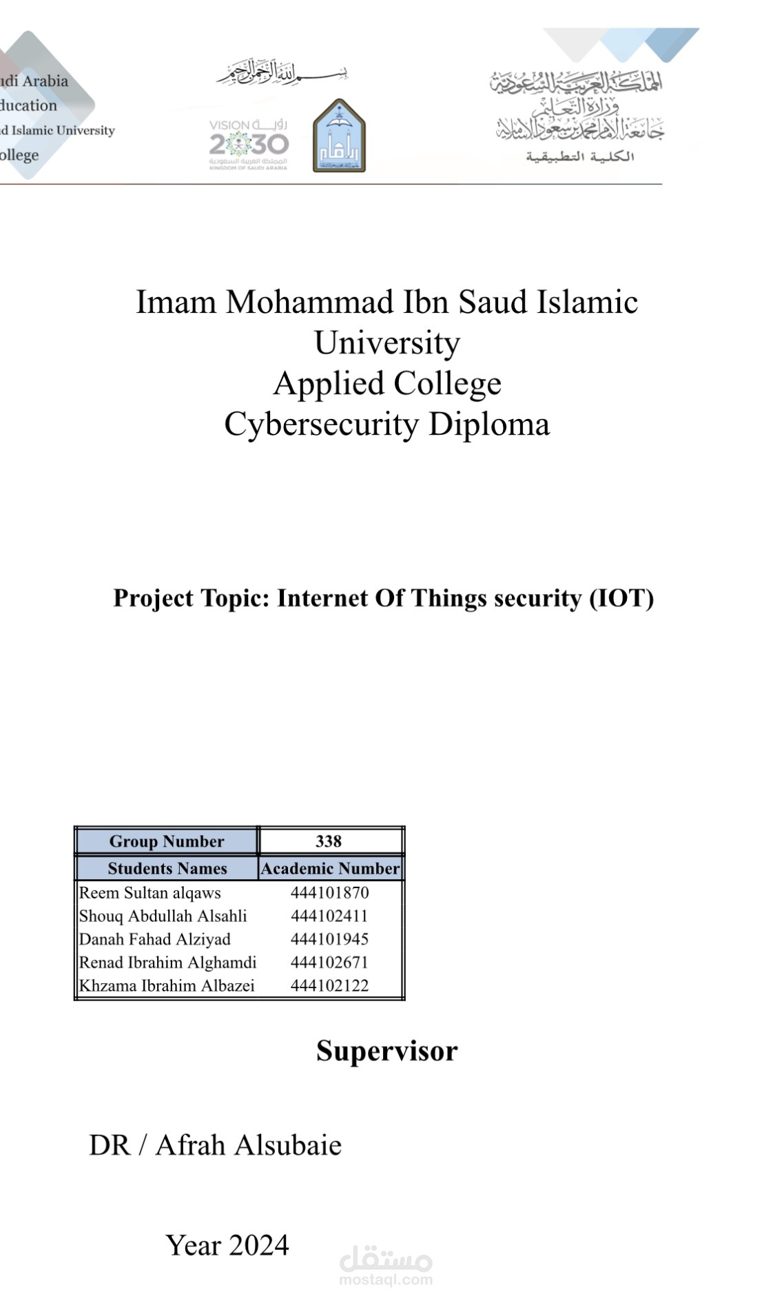 Internet of Things (IoT) Security Graduation Project