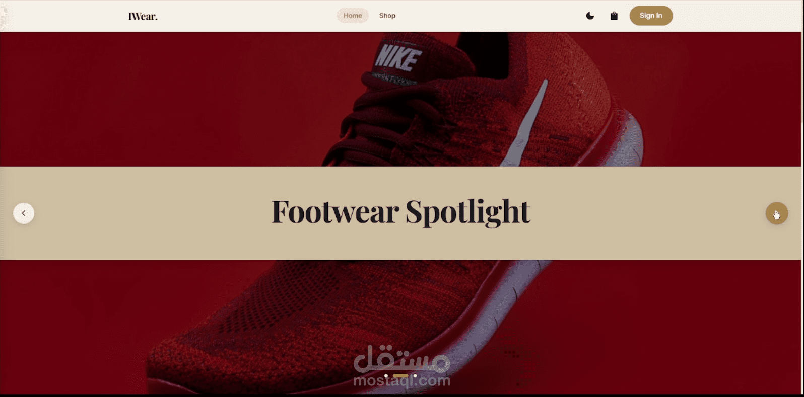 متجر iWear – تطبيق تجارة إلكترونية Full Stack