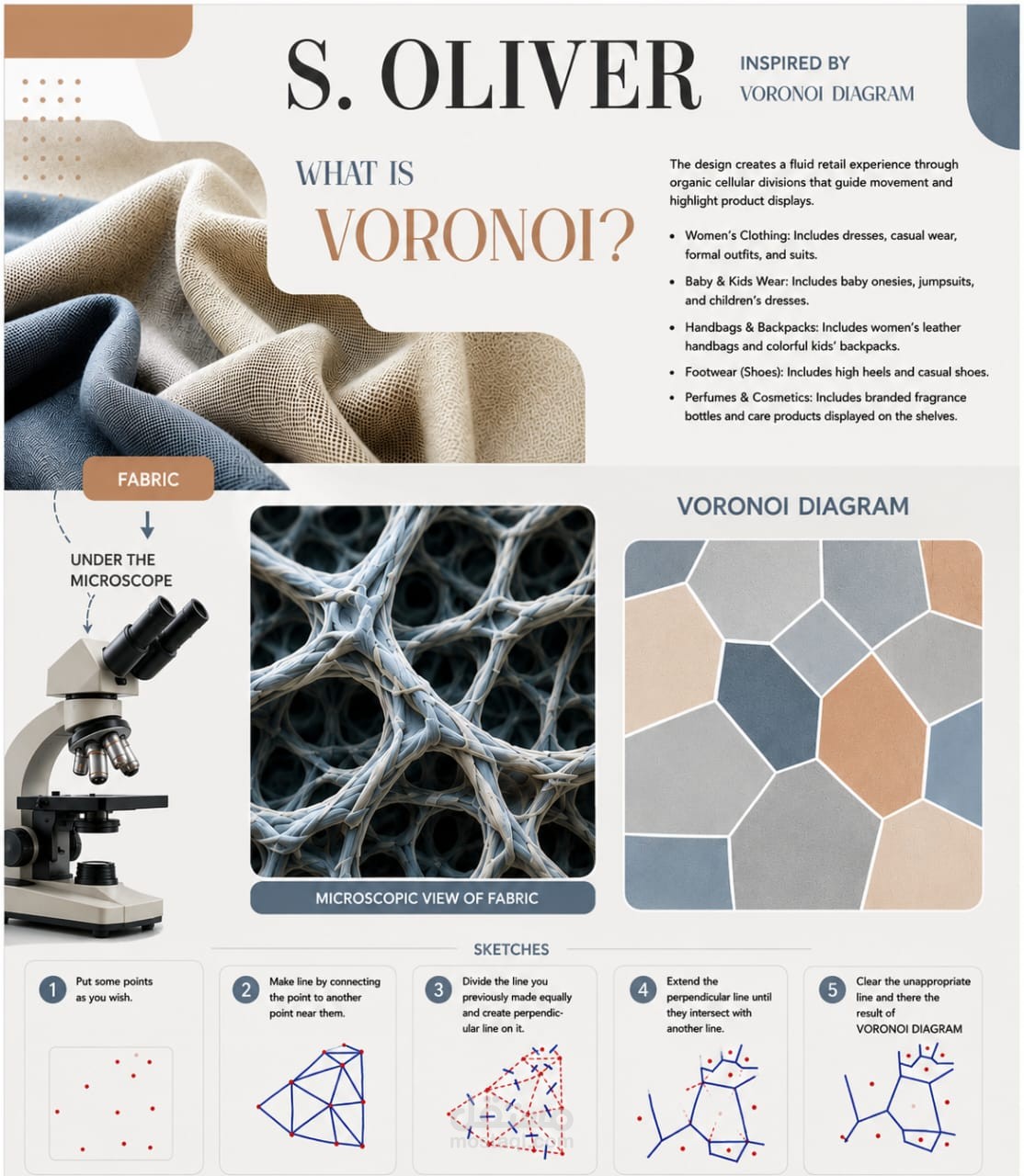 تصميم متجر S. Oliver مستوحى من الطبيعة والـ Voronoi