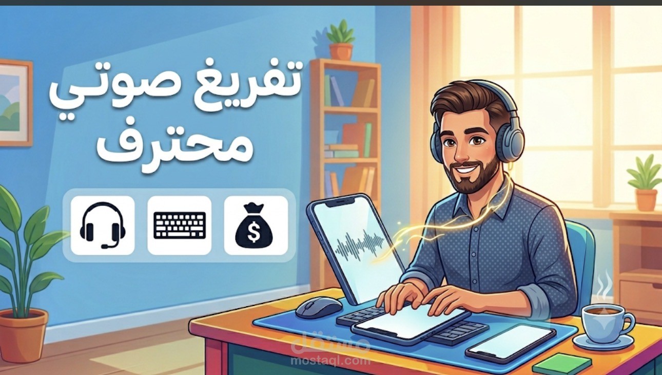 نموذج تفريغ صوتي نظيف بدقة عالية (بودكاست).