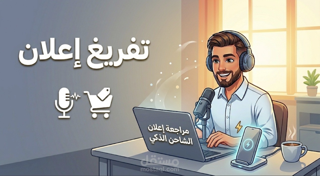 نموذج تفريغ صوتي احترافي (مقطع إعلاني ترويجي لمنتج)