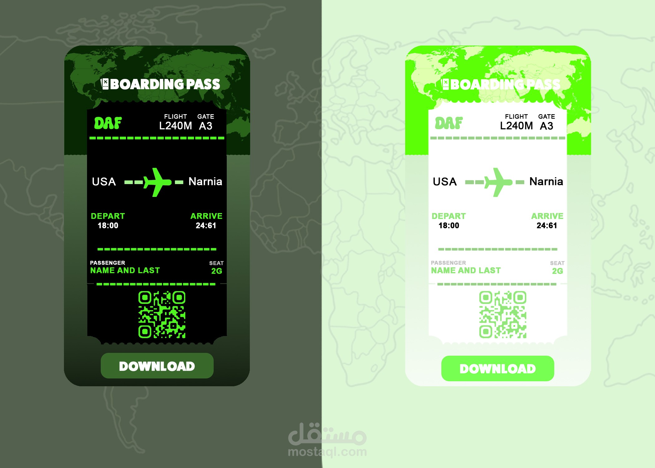Boarding pass UI