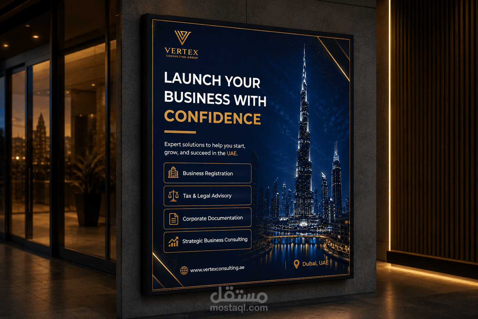 Luxury Corporate Social Media Design for Business Consulting Company | Dubai Style Branding