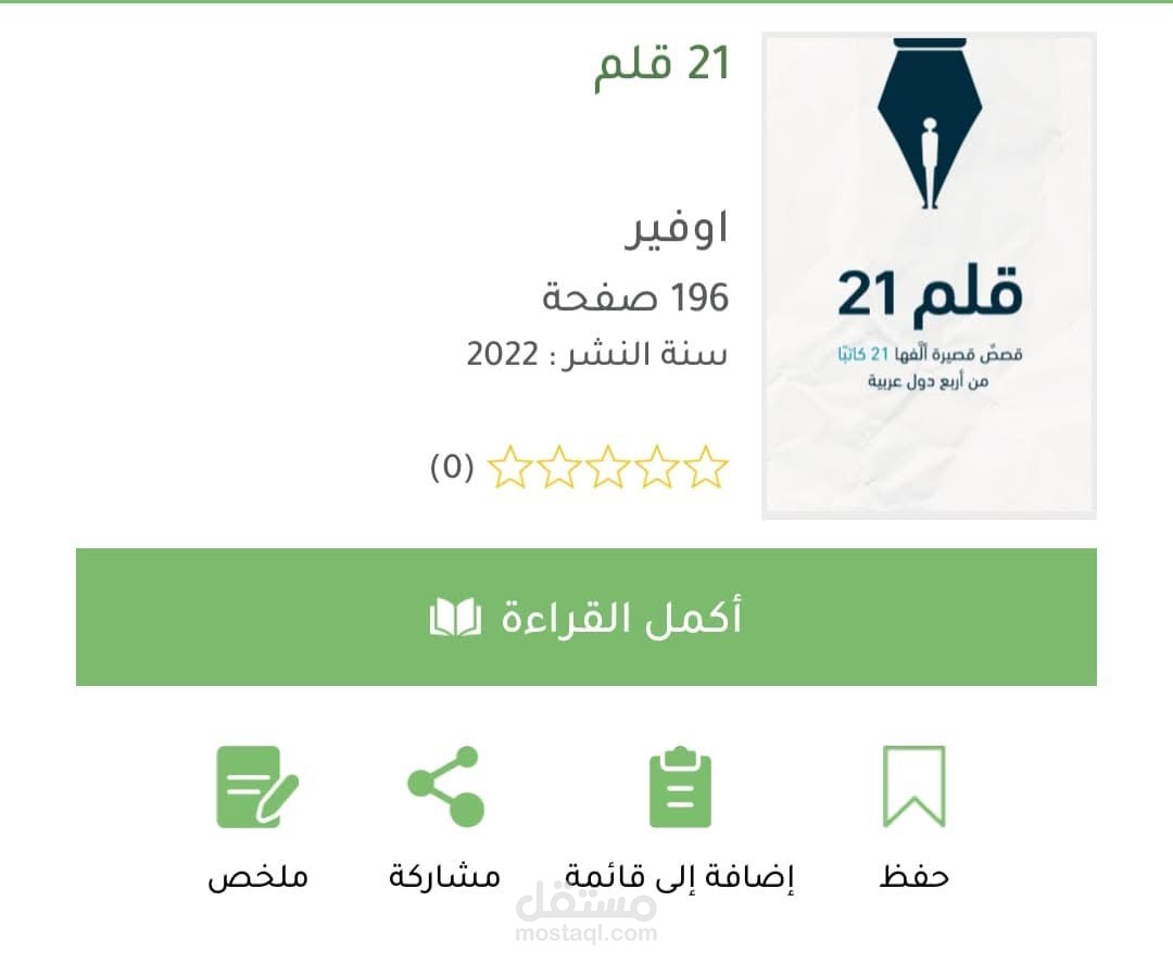 كتابة 4 قصص قصيرة ضمن الكتاب المشترك (قلم 21) لدار أوفير للنشر - الأردن