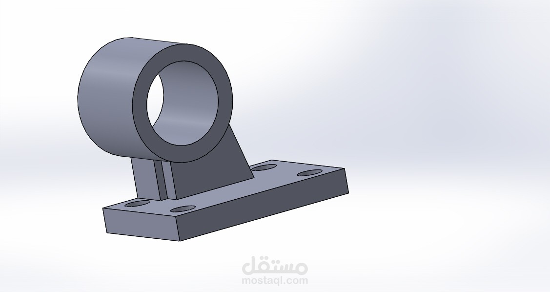 تصميم قاعدة تثبيت ميكانيكية ثلاثية الأبعاد باستخدام SolidWorks