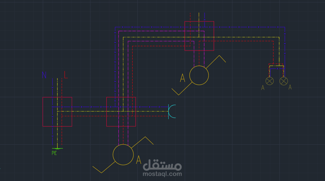 رسم مخططات وتوصيلات كهربائية تفصيلية دياجرام (Schematic & Functional Diagrams) باستخدام AutoCAD