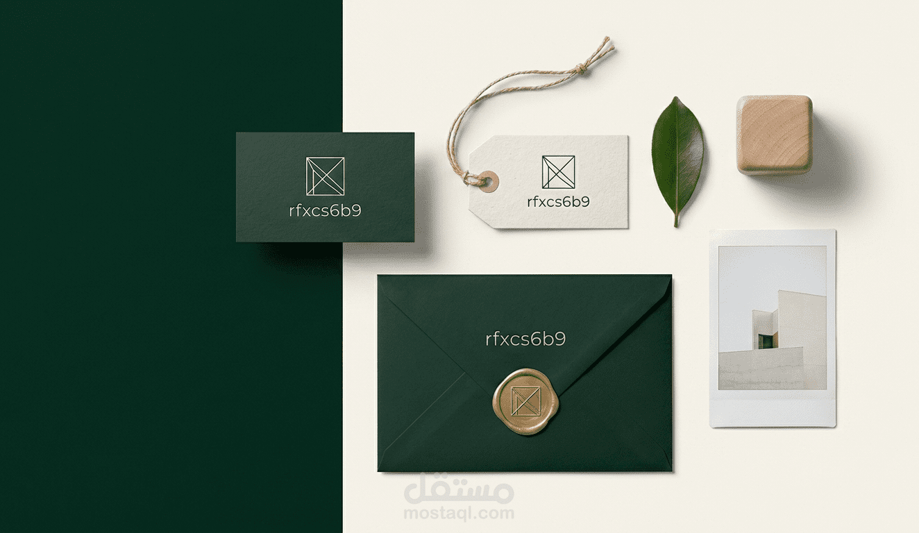 تصميم براندينج هوية تجارية راقية بستايل الـ Flat Lay الاستوديو