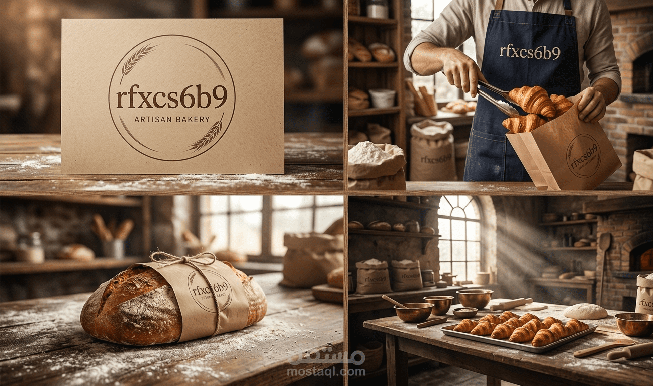 تصميم هوية بصرية متكاملة وشعار لمخبزة وحلويات تقليدية فاخرة | rfxcs6b9