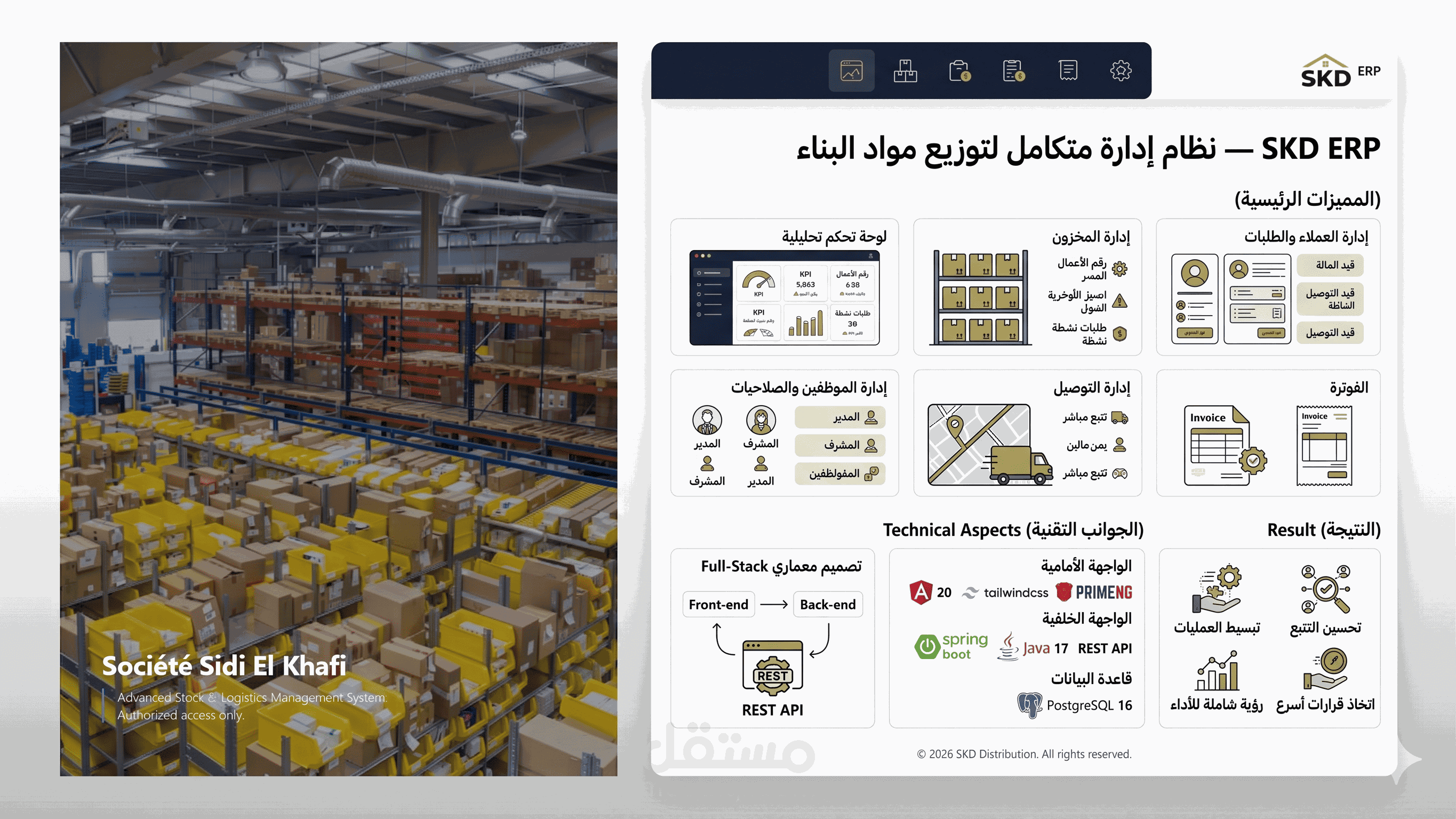 نظام إدارة متكامل لتوزيع مواد البناء - ERP