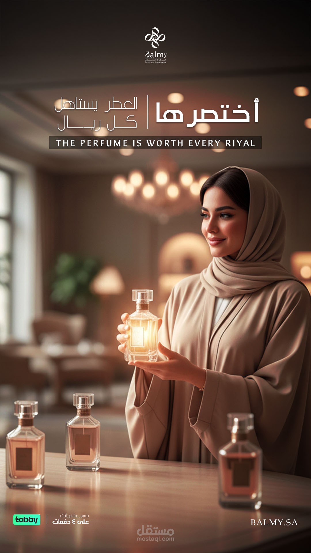 إعلان سوشيال ميديا لعطور Balmy – "العطر يستاهل كل ريال"