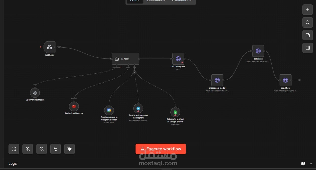 تصميم ai agent chatbot