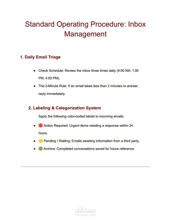 Corporate Email Management SOP