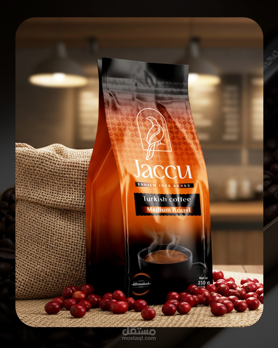 Coffee Beans Packaging Design ( تصميم عبوة بن )
