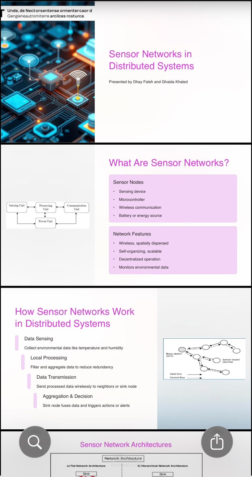 Sensor Networks in Distributed Systems
