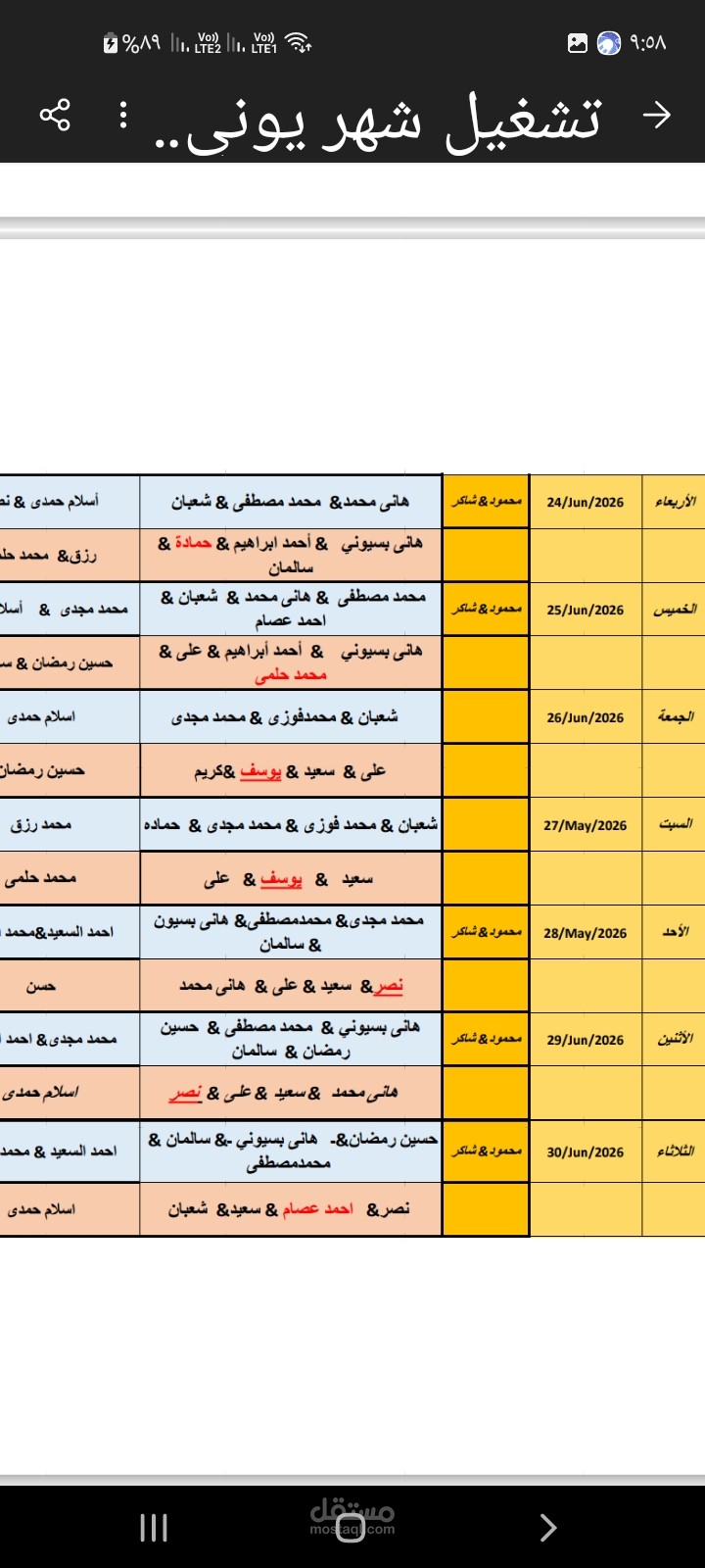 إعداد خطة تشغيل وجدول ورديات للموظفين (Staff Scheduling Plan)
