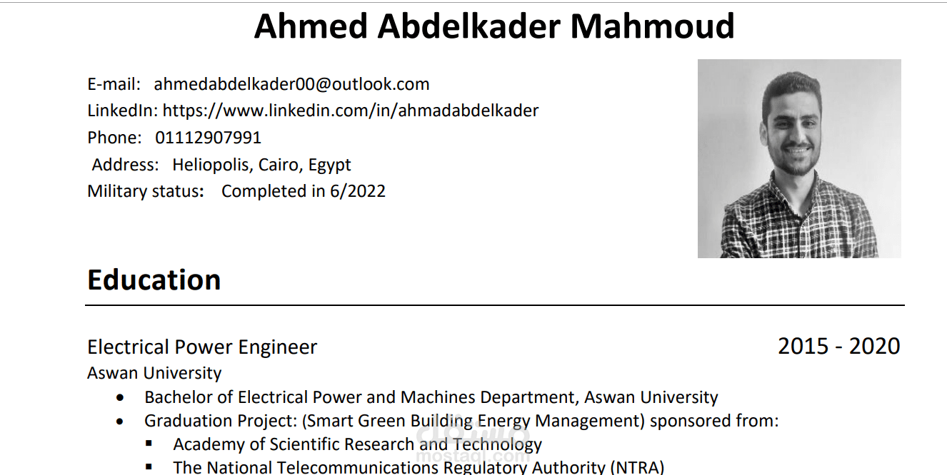 إنشاء سيرة ذاتية باللغة الانجليزية تشمل جميع الخبرات والدورات بطريقة واضحة وبسيطة