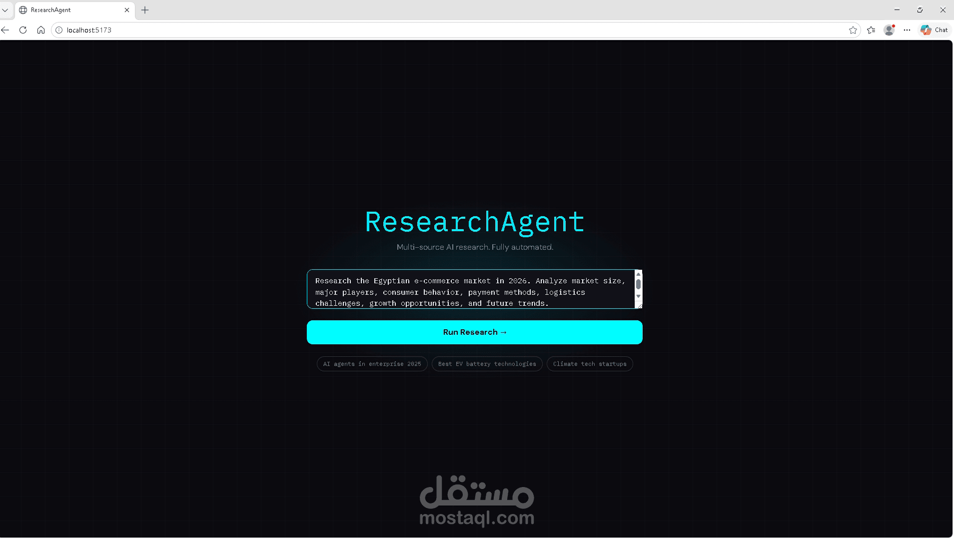 أداة بحث متعددة الوكلاء (AI Agents) (Multi-Agent Web Research Tool built with Python)