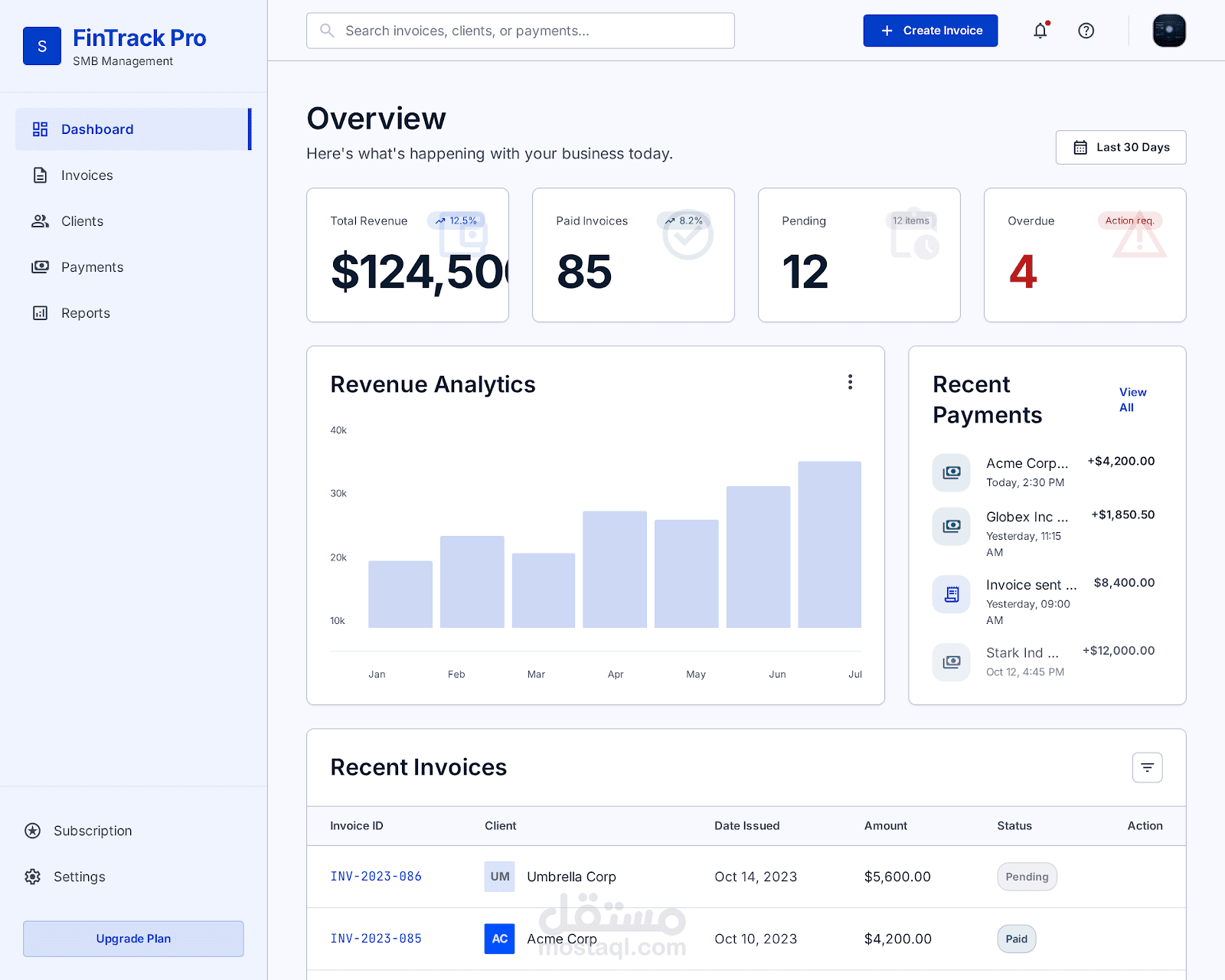 Smart Invoice, Billing & Client Management System