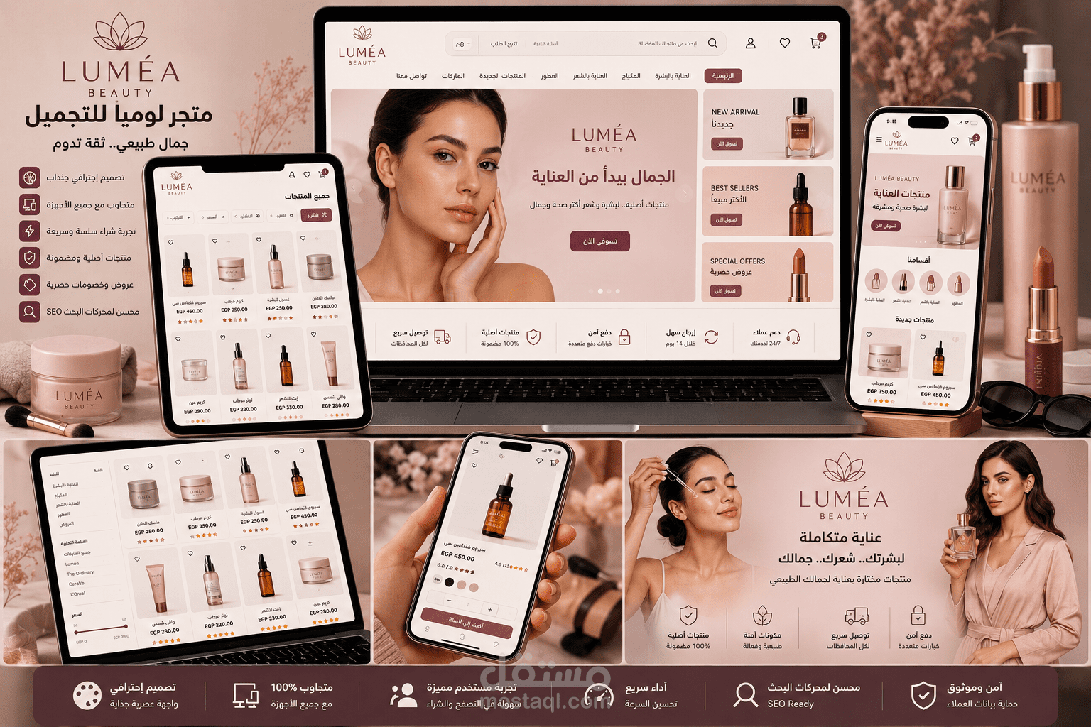 متجر المترونى احترافى لمنتجات التجميل