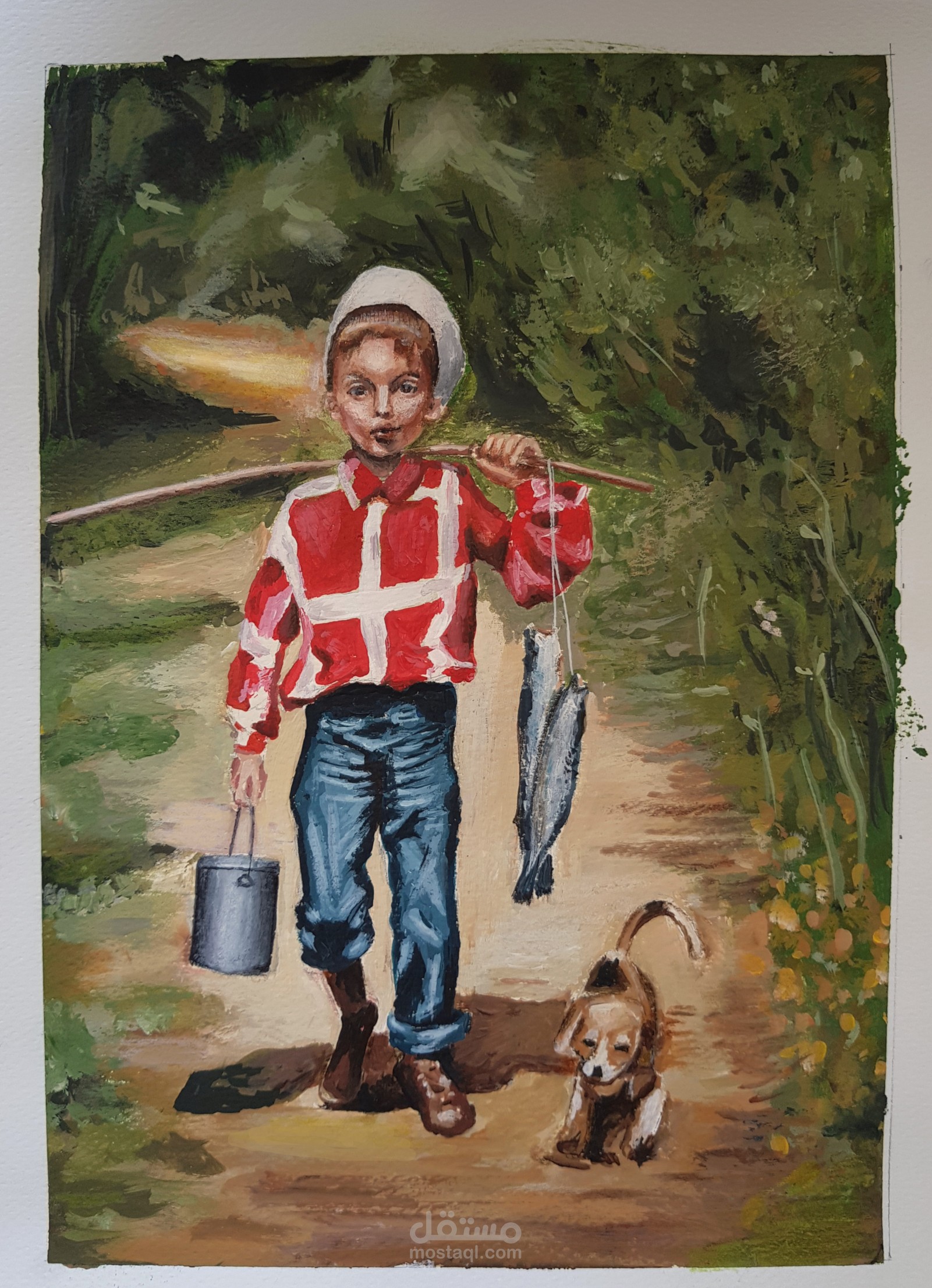 رسم يدوي بألوان الأكريليك