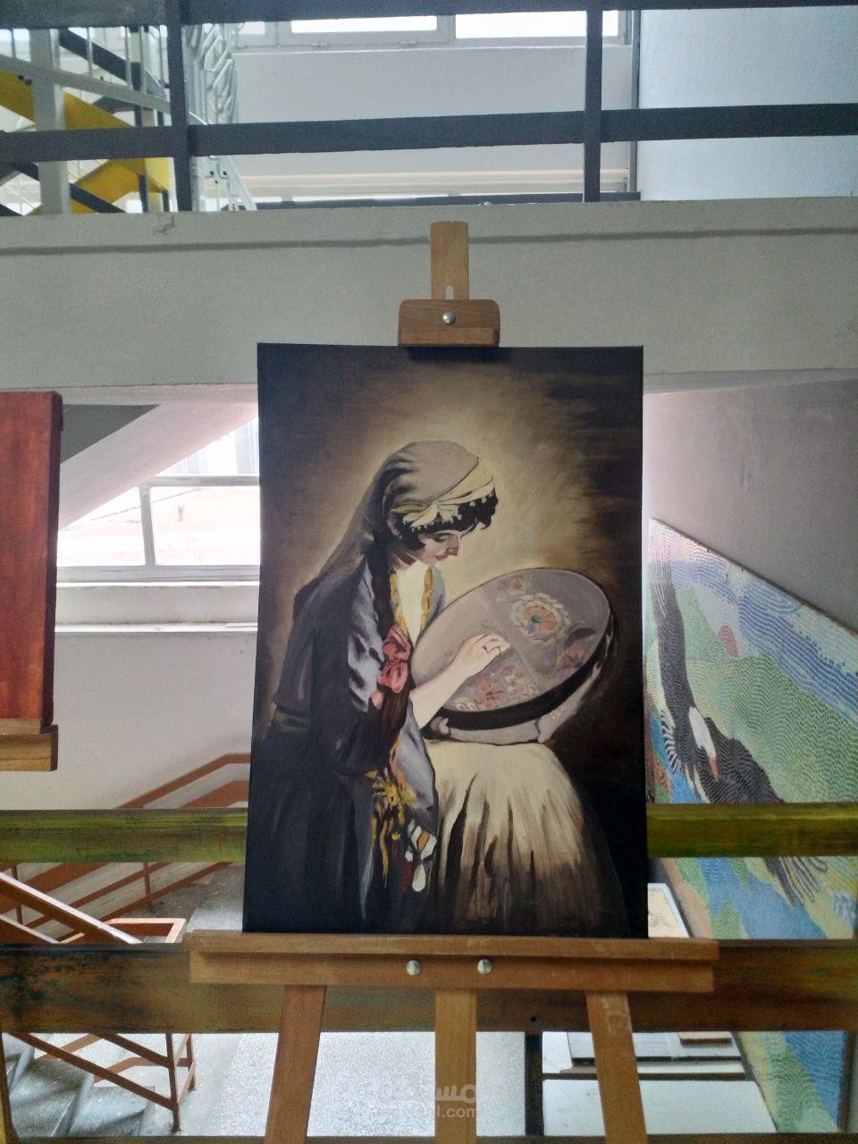 لوحة يدوية بألوان أكريليك