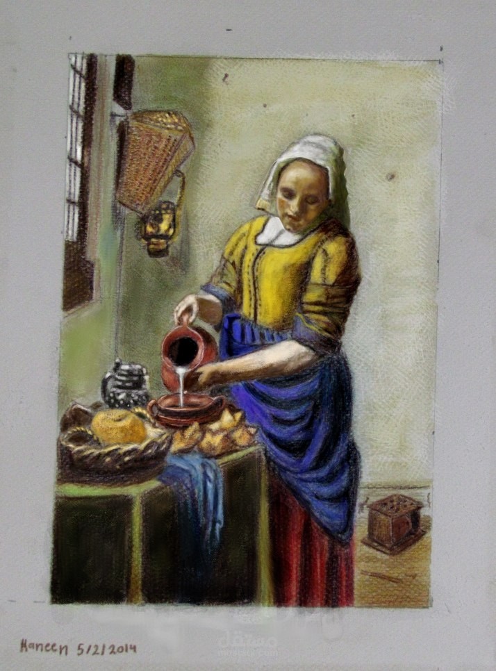 محاكاة: خادمة تسكب اللبن.