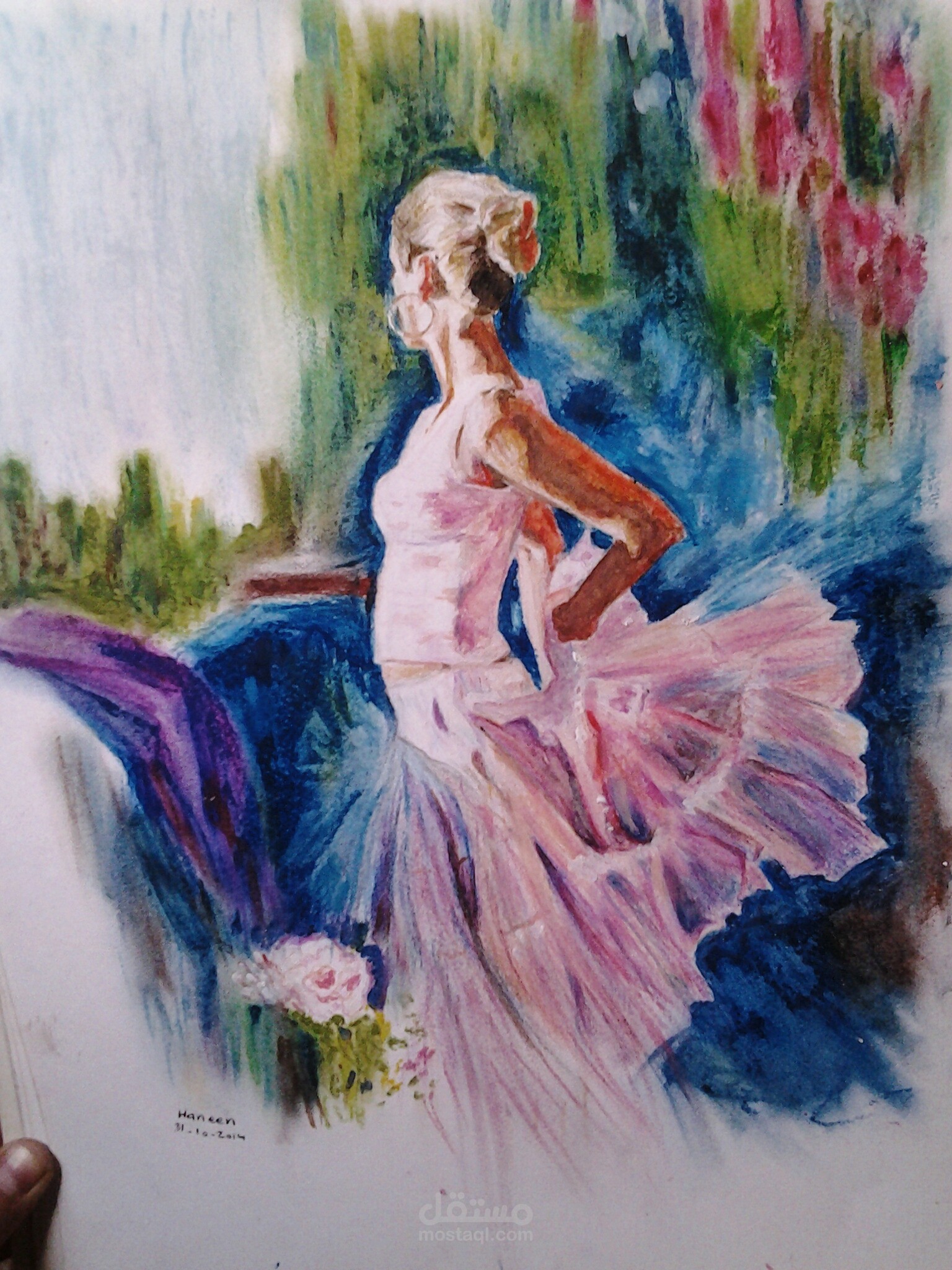 محاكاة: زهور وراقصة.