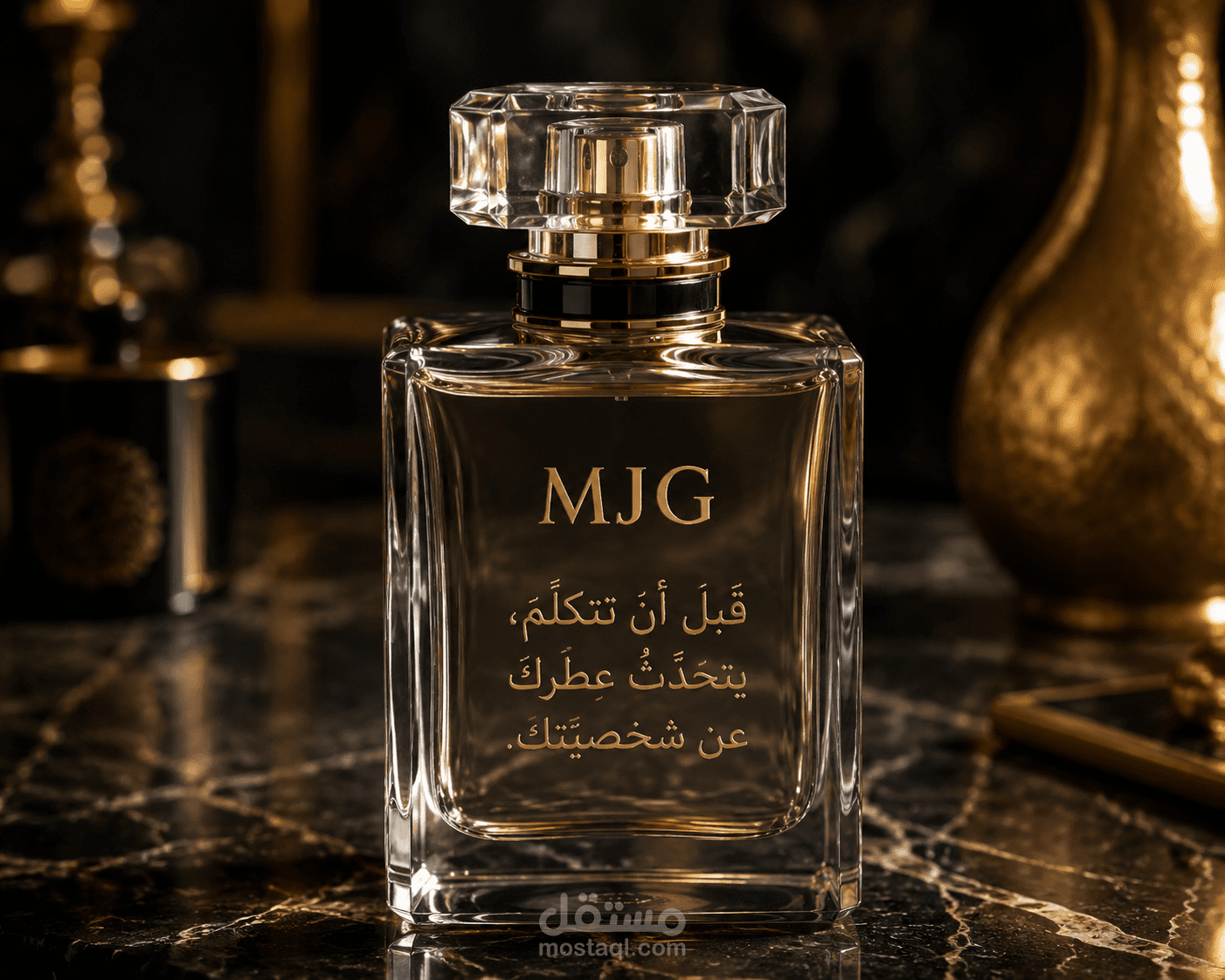 تصميم هوية بصرية فاخرة لعطر “MJG”