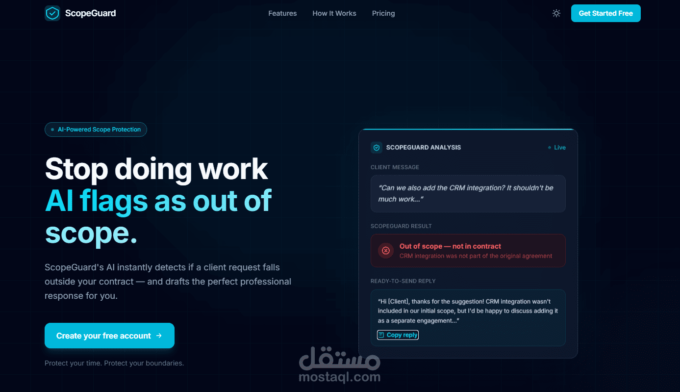 تطبيق ويب مدعوم بالذكاء الاصطناعي لاكتشاف الثغرات في نطاق العمل