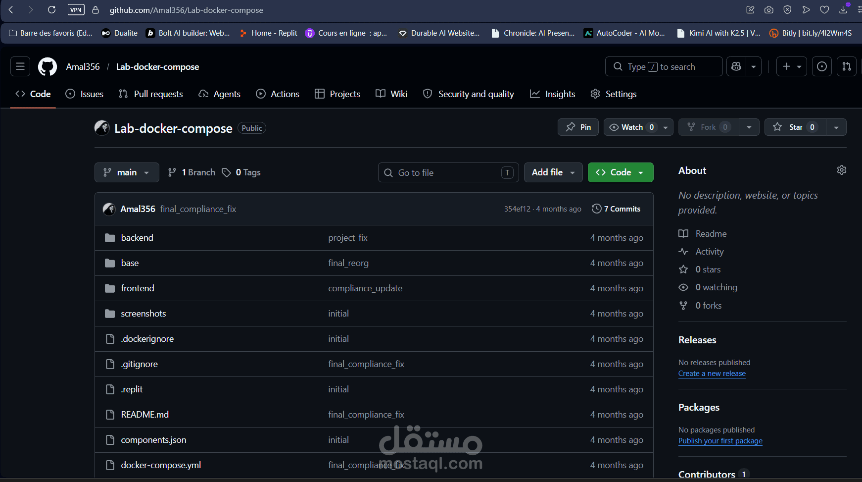 تطبيق ويب متكامل مع Docker Compose وعزل الشبكات