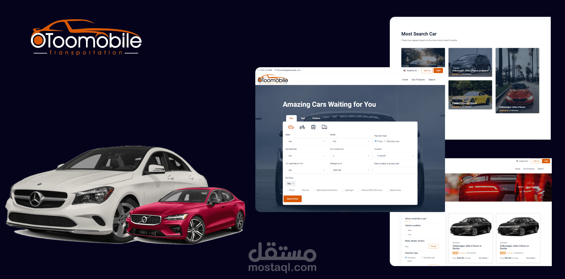 تصميم موقع Otoomobile