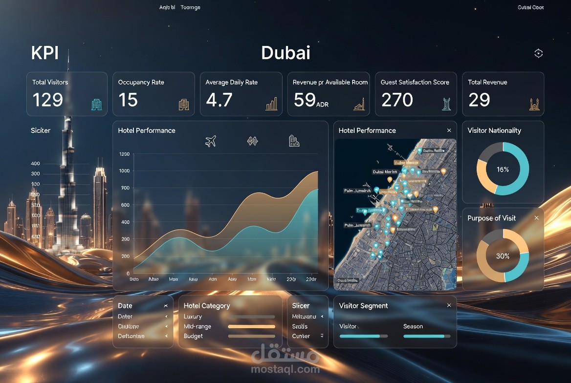 ذكاء الأعمال السياحي: Dashboard تفاعلية لتحليل أداء قطاع الضيافة وسلوك الزوار في دبي